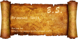 Brassai Solt névjegykártya